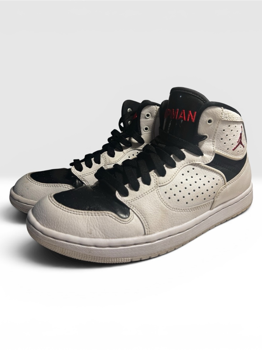 Jordan Men’s High-Top Sneakers — White, Black & Red